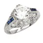 Estate Diamond Opal Platinum Cocktail Ring 