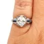 Estate Diamond Opal Platinum Cocktail Ring 