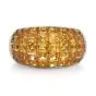 Modern Mystery Set Yellow Sapphire Platinum Dome Band Ring