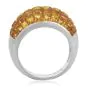 Modern Mystery Set Yellow Sapphire Platinum Dome Band Ring