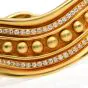 Vahe Naltchayan Vintage Diamond Heavy 18K Gold 80s Curved Bangle Bracelet 