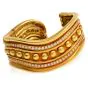 Vahe Naltchayan Vintage Diamond Heavy 18K Gold 80s Curved Bangle Bracelet 