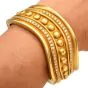 Vahe Naltchayan Vintage Diamond Heavy 18K Gold 80s Curved Bangle Bracelet 