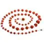 GIA Natural No Dye Coral Pearl 14K Gold Graduated Long Beaded Necklace