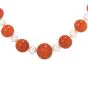 GIA Natural No Dye Coral Pearl 14K Gold Graduated Long Beaded Necklace