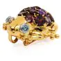  Estate GIA Natural Sapphires Topaz 18k Platinum Frog Brooch Pin Pendant