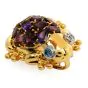  Estate GIA Natural Sapphires Topaz 18k Platinum Frog Brooch Pin Pendant