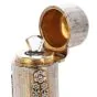 Antique 1800s GIA Blue Sapphire Diamond Fine Silver Collectible Perfume Bottle 