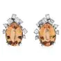 Vintage GIA 10.60cts  Imperial Topaz Diamond 18K Gold Earrings 