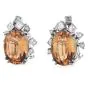 Vintage GIA 10.60cts  Imperial Topaz Diamond 18K Gold Earrings 