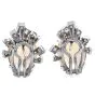 Vintage GIA 10.60cts  Imperial Topaz Diamond 18K Gold Earrings 
