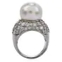 Extraordinary South Sea Pearl 3.97ct Diamond Platinum Cluster Cocktail Ring