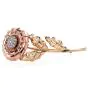 Cartier Vintage Diamond 14K Rose Gold Flower Brooch Pin 