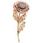 Cartier French Vintage Diamond 18K Gold Floral Retro Double Brooch Pin Set