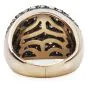Floral Dome Fancy Brown Orange Diamond 18K Gold Wide Cocktail Ring 