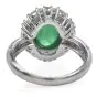GIA Natural Emerald Diamond Platinum Oval Halo Cocktail Ring