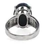 Excellent 7.53ct GIA Black Opal Diamond Platinum Oval Cocktail Ring