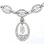 Estate 17.25 Diamond 18K White Gold Oval Drop Pendant Link Necklace