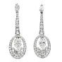 Estate 4.70cts Diamond 18K White Gold Oval Dangle Drop Earrings