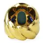 Estate 11.09cts Diamond Turquoise Heart Sapphire 18K Gold Cocktail Ring 