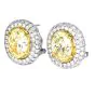 GIA 9.79cts Natural Yellow Diamond Halo Cluster Clip On  Stud Earrings