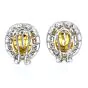GIA 9.79cts Natural Yellow Diamond Halo Cluster Clip-On  Stud Earrings