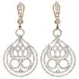 Estate 6.00Cts Diamond Gold Open Majestic Crown Dangle Drop Earrings