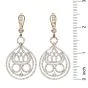 Estate 6.00Cts Diamond Gold Open Majestic Crown Dangle Drop Earrings