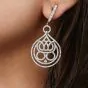 Estate 6.00Cts Diamond Gold Open Majestic Crown Dangle Drop Earrings