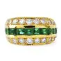Tiffany & Co Diamond Emerald 18K Gold Channel Set Band Ring 