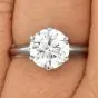 GIA 3.01Round Diamond Platinum Solitaire Engagement Ring