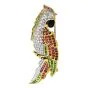Vintage Diamond Ruby Emerald Onyx 18K Gold Parrot Pin Brooch