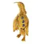 Vintage Sapphire 18K Gold Engraved Penguin Pin Brooch 