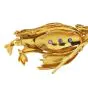 Vintage Sapphire 18K Gold Engraved Penguin Pin Brooch 
