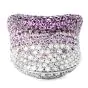 Modern10.50cts Pink Sapphire Diamond 18K Gold Wide Cocktail Ring 
