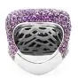 Modern10.50cts Pink Sapphire Diamond 18K Gold Wide Cocktail Ring 