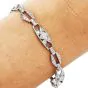 Vintage Diamond Platinum Elegant Geometric Link Bracelet-Dover Jewelry