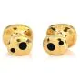 Vintage Retro Onyx 18K Yellow Gold Black Dot Tuxedo Cufflinks