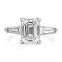 3.41cts GIA Emerald-Cut Diamond Baguette Platinum Engagement Ring