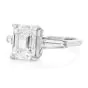 3.41cts GIA Emerald-Cut Diamond Baguette Platinum Engagement Ring
