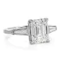 3.41cts GIA Emerald-Cut Diamond Baguette Platinum Engagement Ring