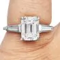 3.41cts GIA Emerald-Cut Diamond Baguette Platinum Engagement Ring
