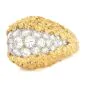 Vintage Diamond Cluster 18K Gold Dome Nugget Cocktail Ring