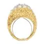 Vintage Diamond Cluster 18K Gold Dome Nugget Cocktail Ring