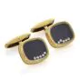 Chopard Vintage Happy Diamond Onyx 18K Yellow Gold Men's Cufflinks