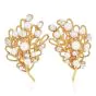 Vintage Akoya Pearl Diamond 22K Gold Rope Flower Bouquet Earrings