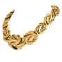 Retro 18K Yellow Gold Byzantine Graduated Woven Solid Link Necklace