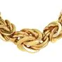 Retro 18K Yellow Gold Byzantine Graduated Woven Solid Link Necklace