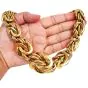 Retro 18K Yellow Gold Byzantine Graduated Woven Solid Link Necklace
