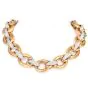Italian 17.80cts Diamond 18K Gold Large Link Chain Necklace